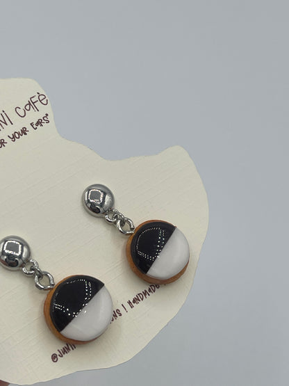 Manhattan Black & White Cookie Earrings