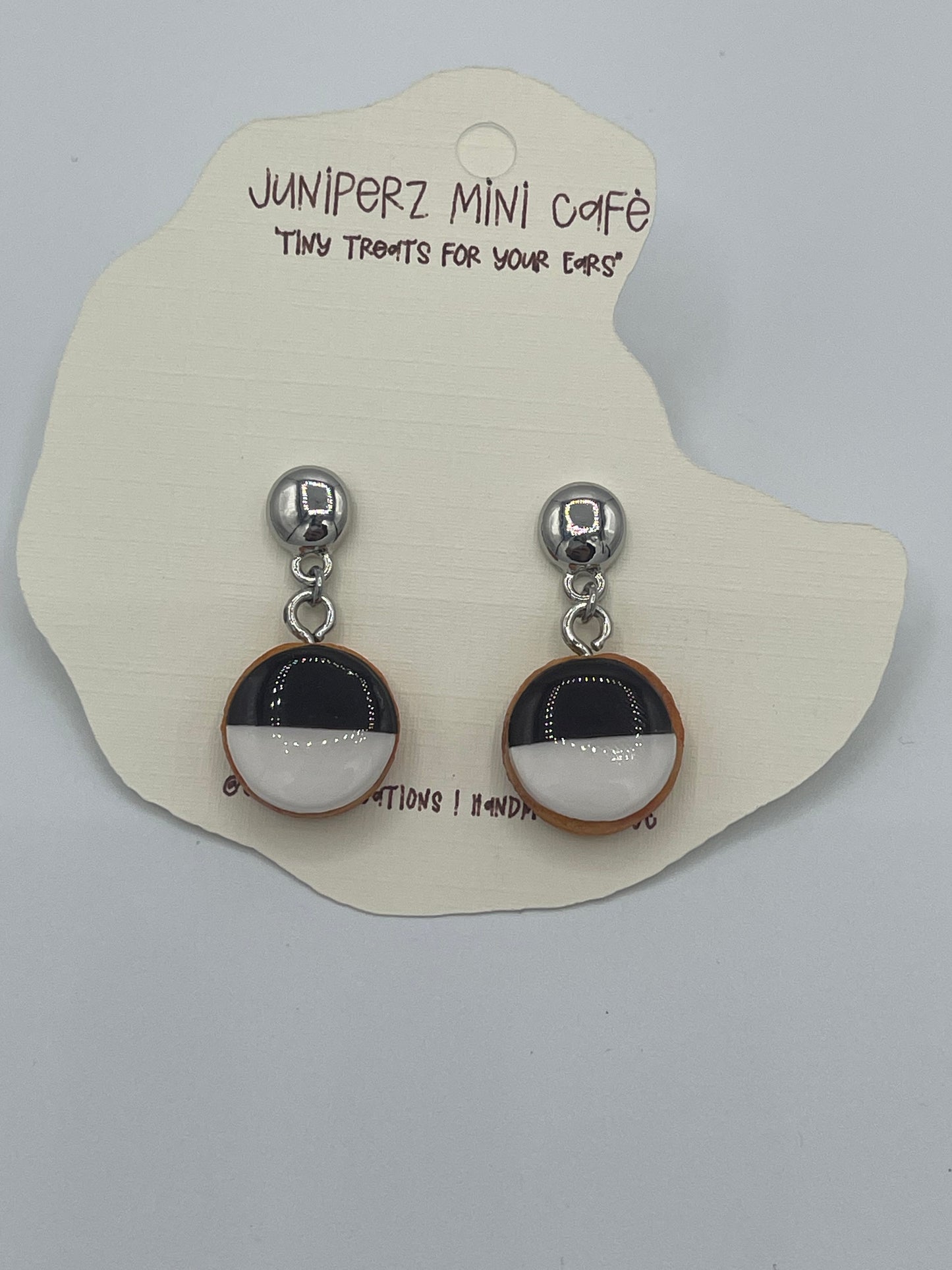 Manhattan Black & White Cookie Earrings