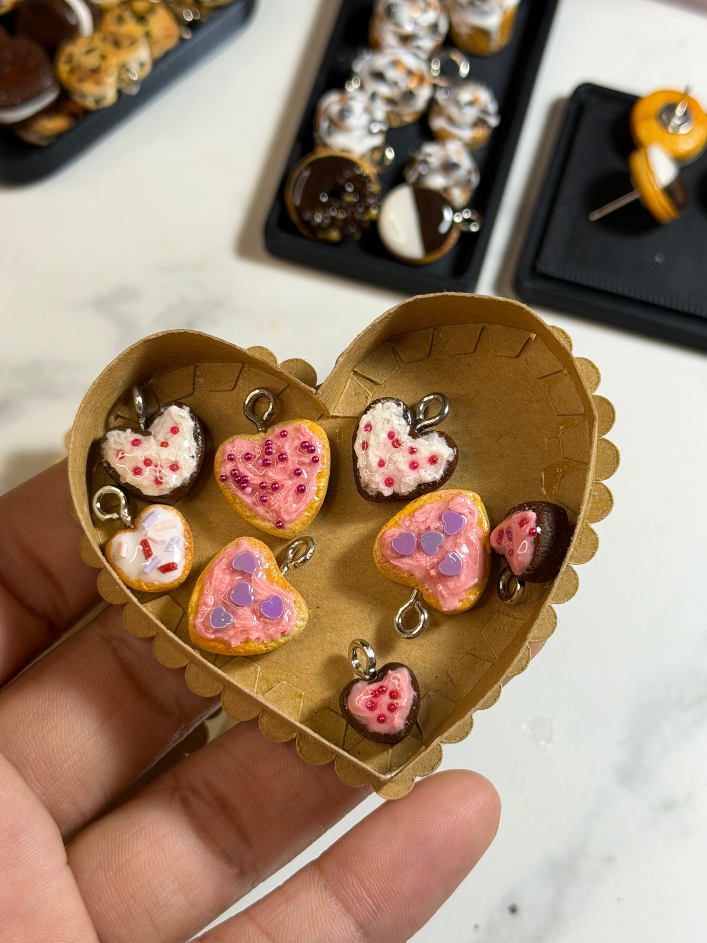 Sweet Heart Cookie Drop Earrings