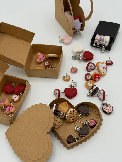 Sweet Heart Cookie Drop Earrings