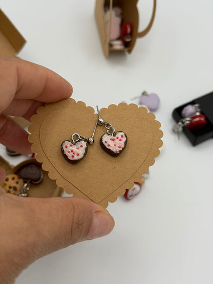 Sweet Heart Cookie Drop Earrings