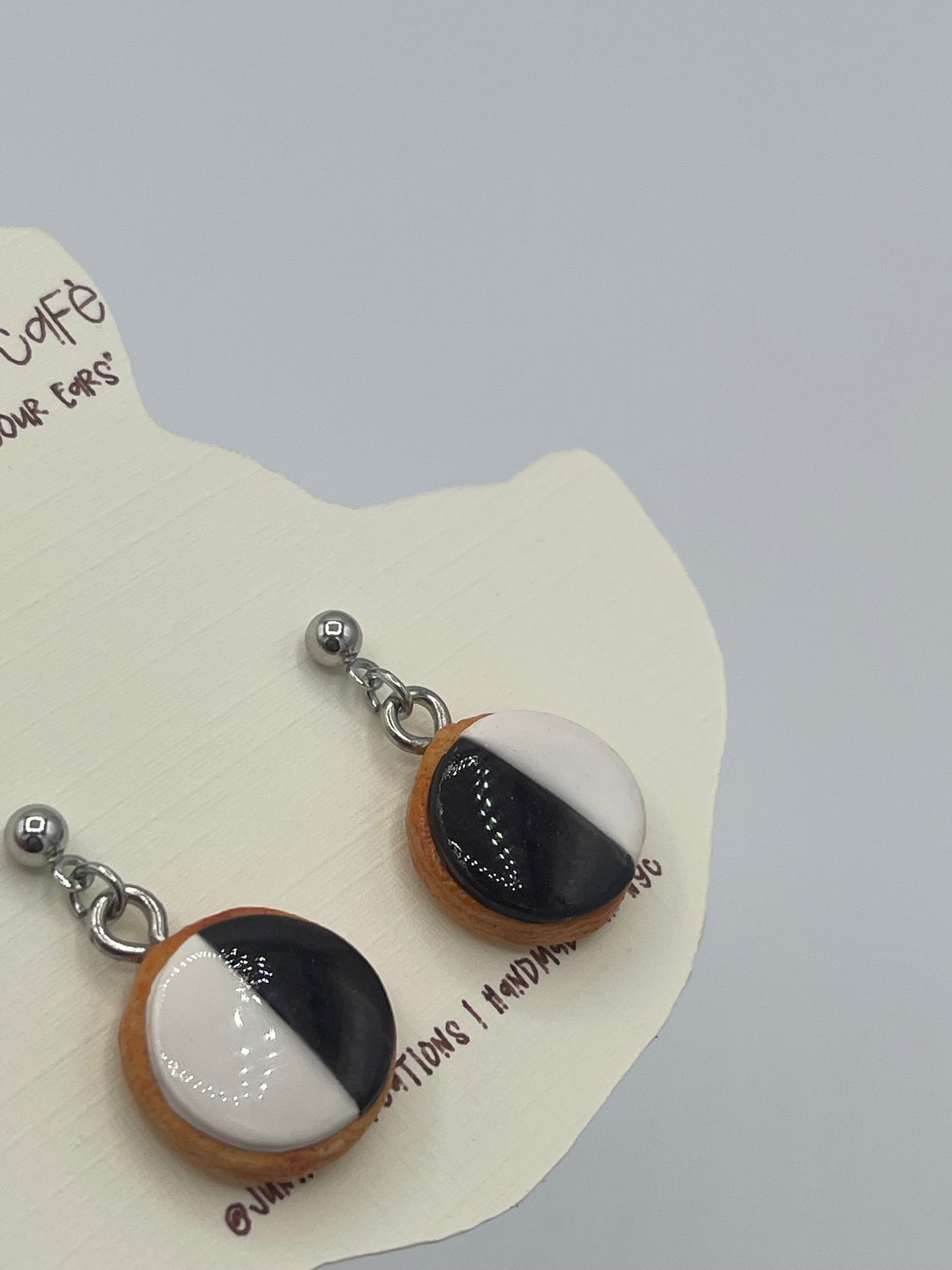 Manhattan Black & White Cookie Earrings
