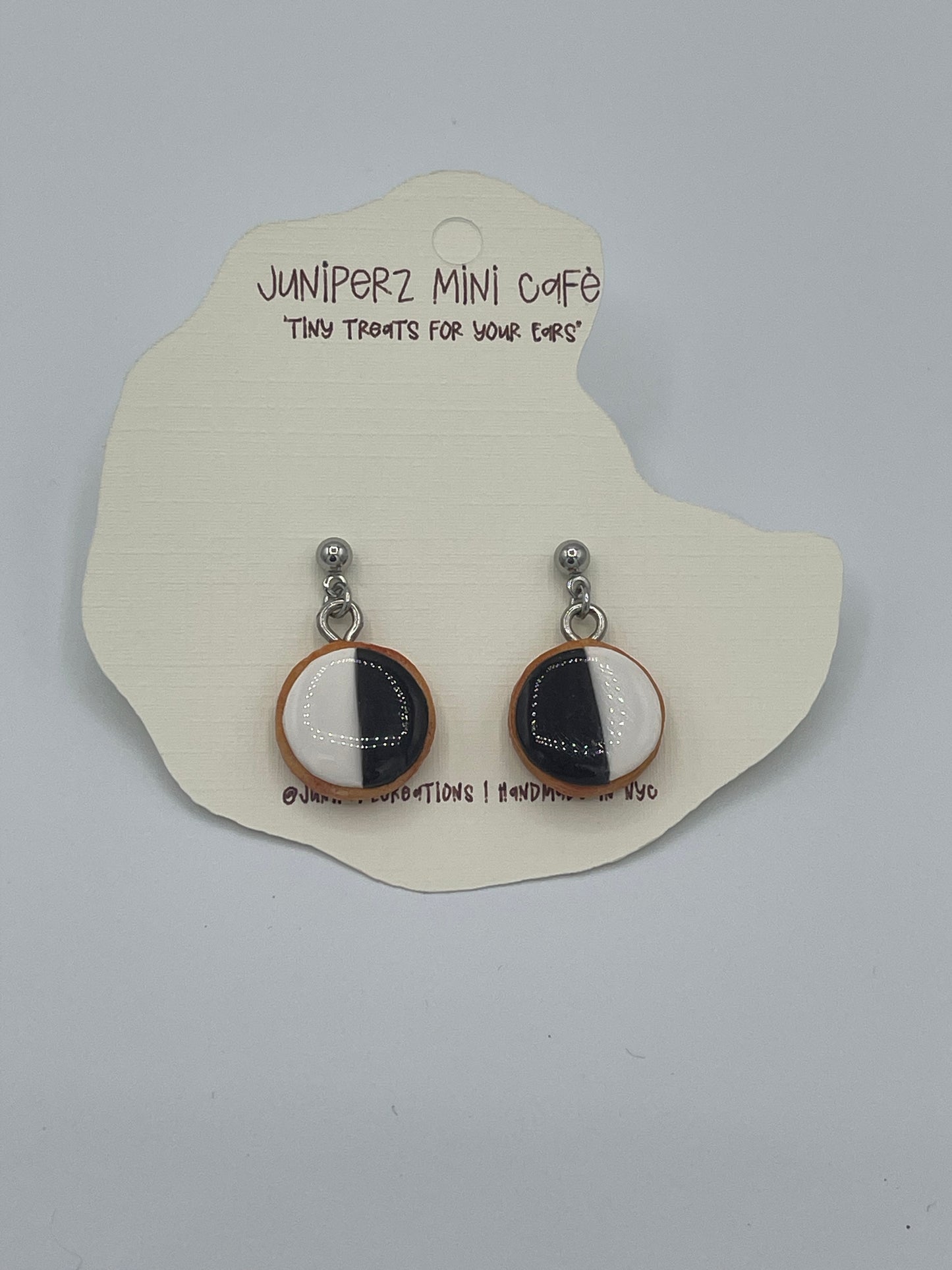 Manhattan Black & White Cookie Earrings