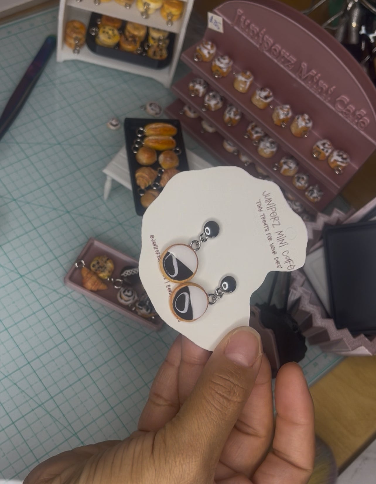 Manhattan Black & White Cookie Earrings