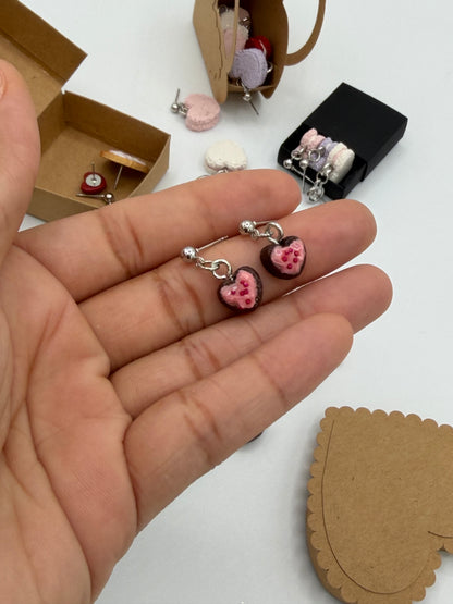 Sweet Heart Cookie Drop Earrings