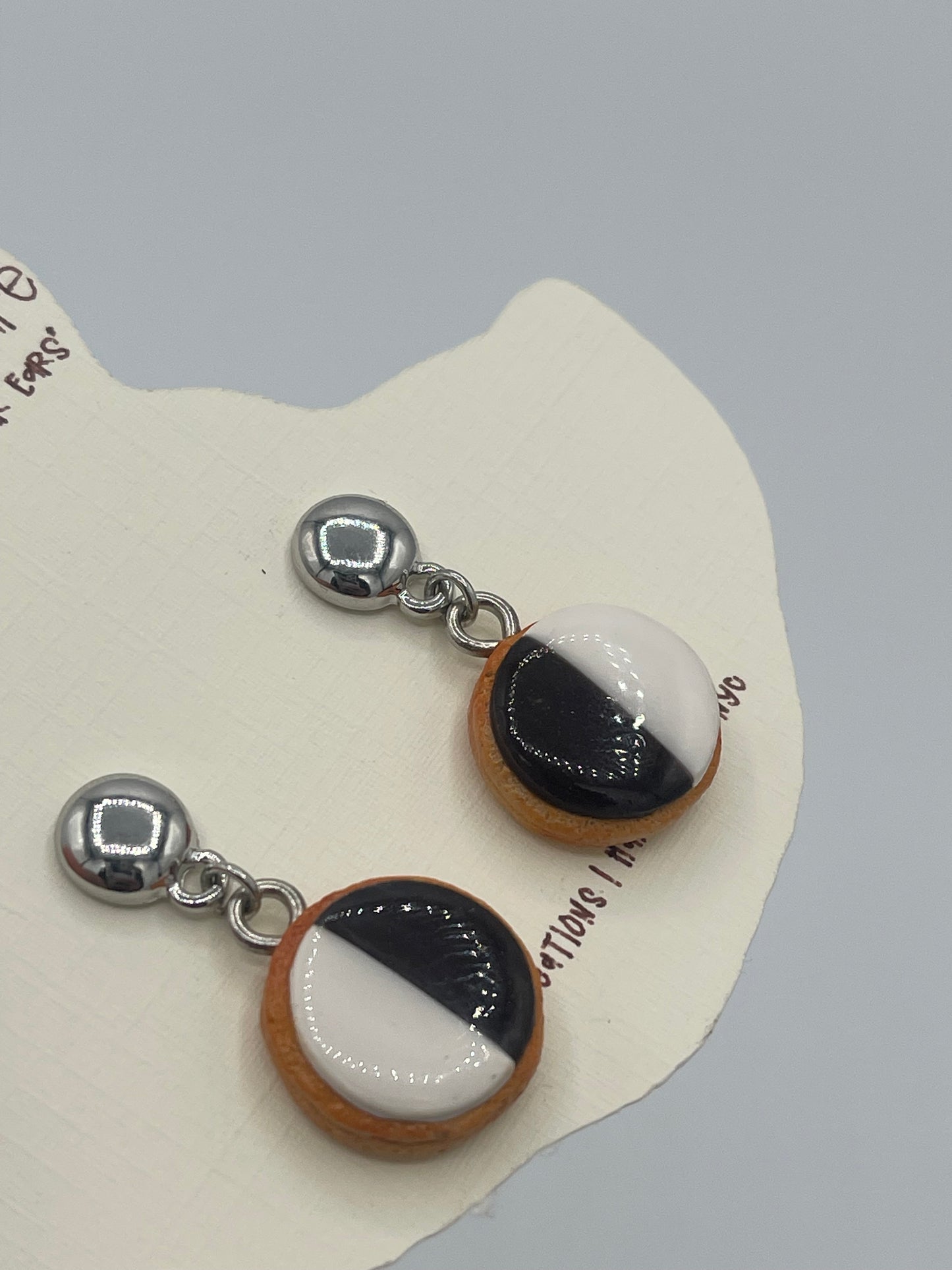 Manhattan Black & White Cookie Earrings