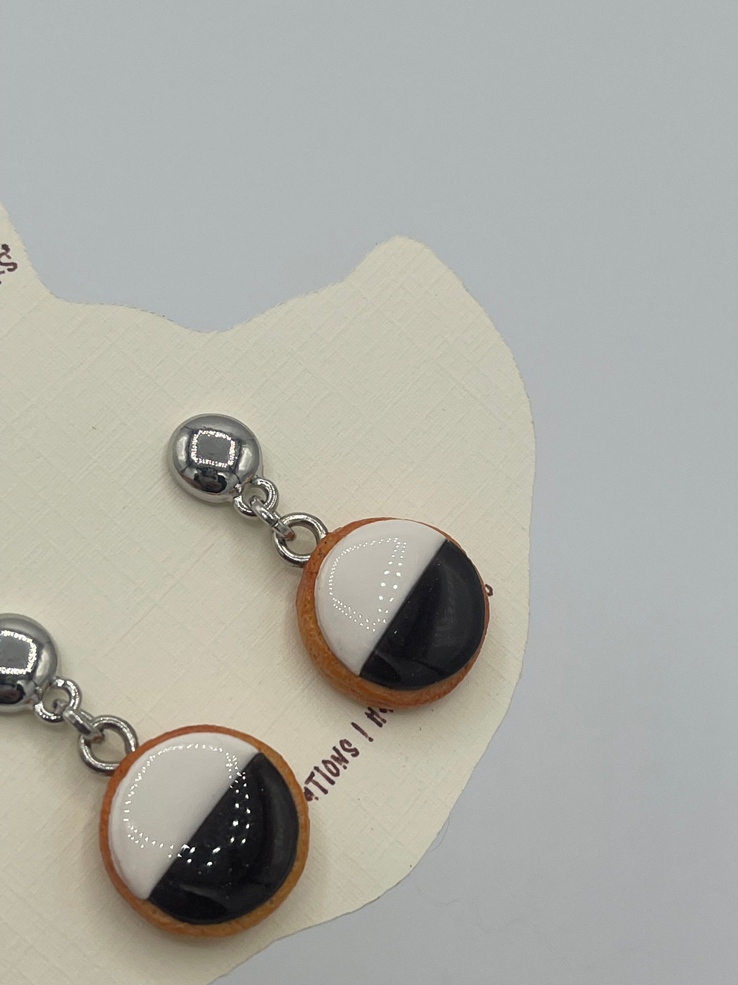 Manhattan Black & White Cookie Earrings