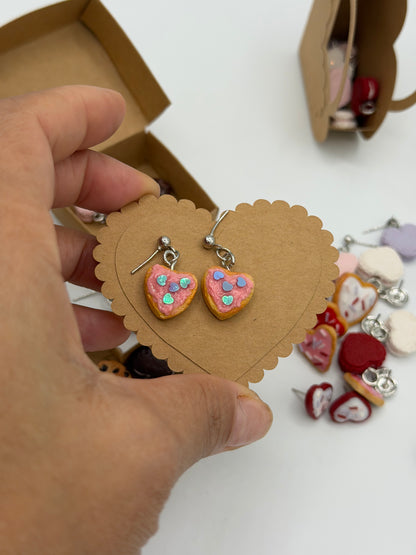 Sweet Heart Cookie Drop Earrings