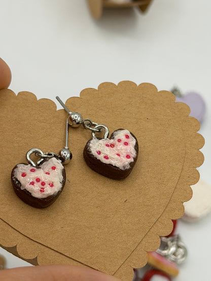 Sweet Heart Cookie Drop Earrings