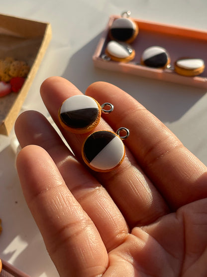 Manhattan Black & White Cookie Earrings