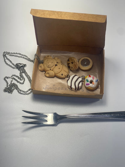 🍰 Zebra Cake Charms & Earrings