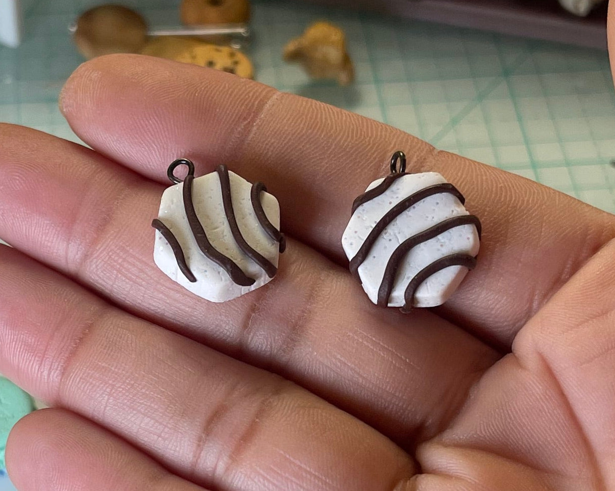 Zebra cake Charms and earrings- Shop juniperzcreations