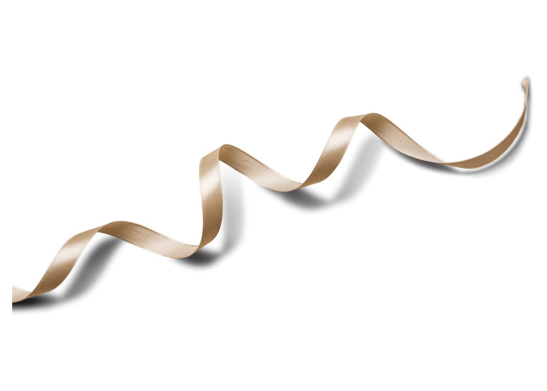 Wavy gold ribbon on a white background